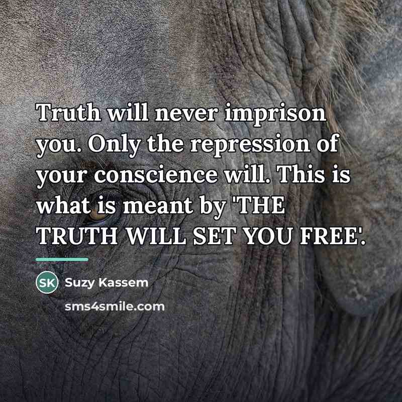 “Truth will never imprison you. Only the repression of your…” quote by Suzy Kassem