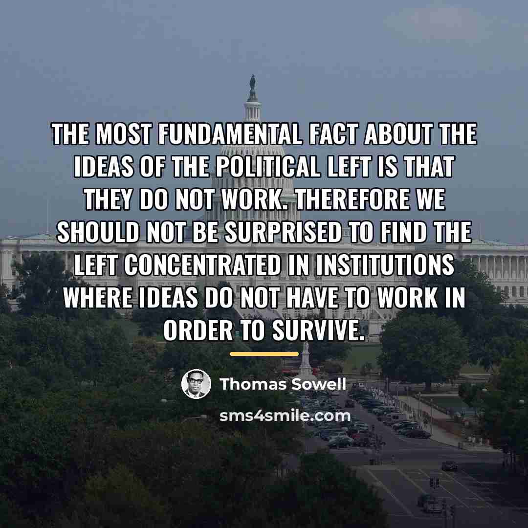 “The most fundamental fact about the ideas of the political…” quote by Thomas Sowell