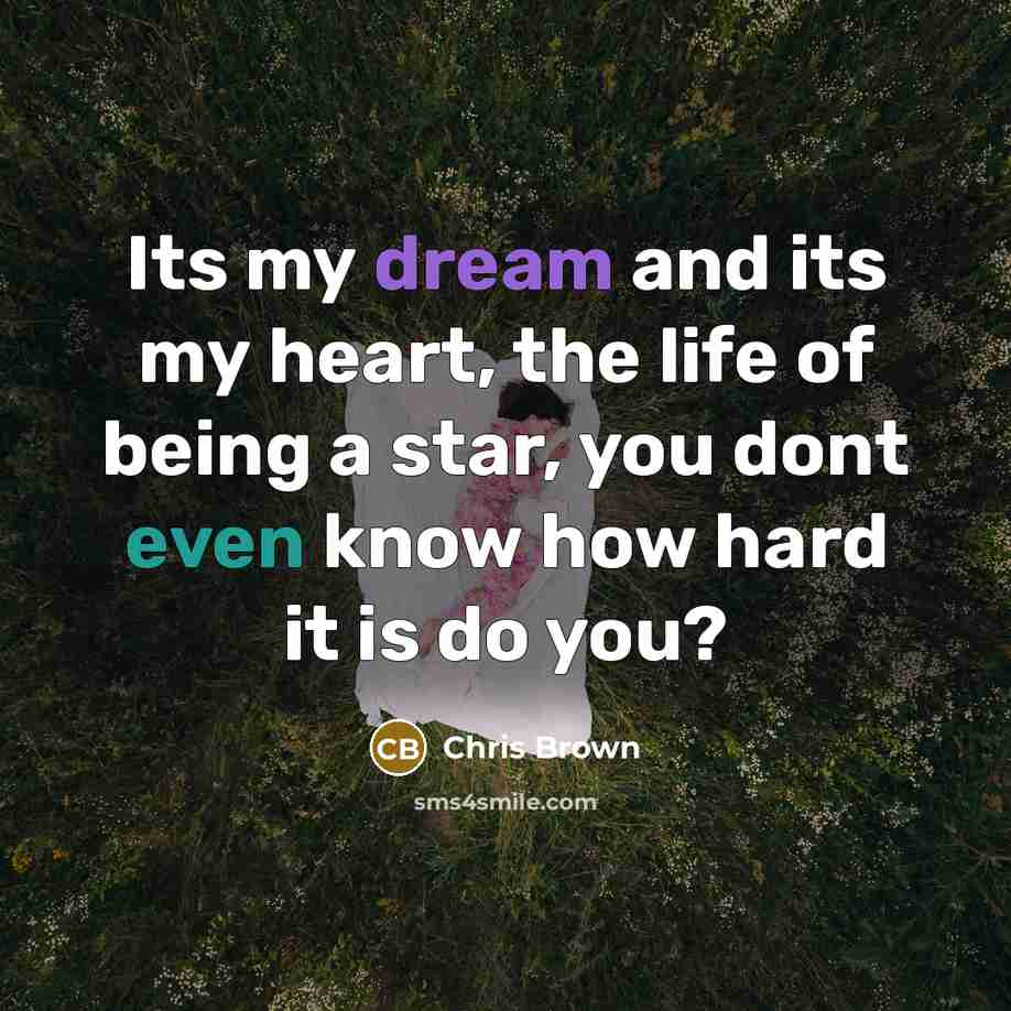 “Its my dream and its my heart, the life of…” quote by Chris Brown
