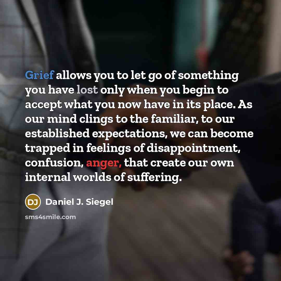“Grief allows you to let go of something you have…” quote by Daniel J. Siegel