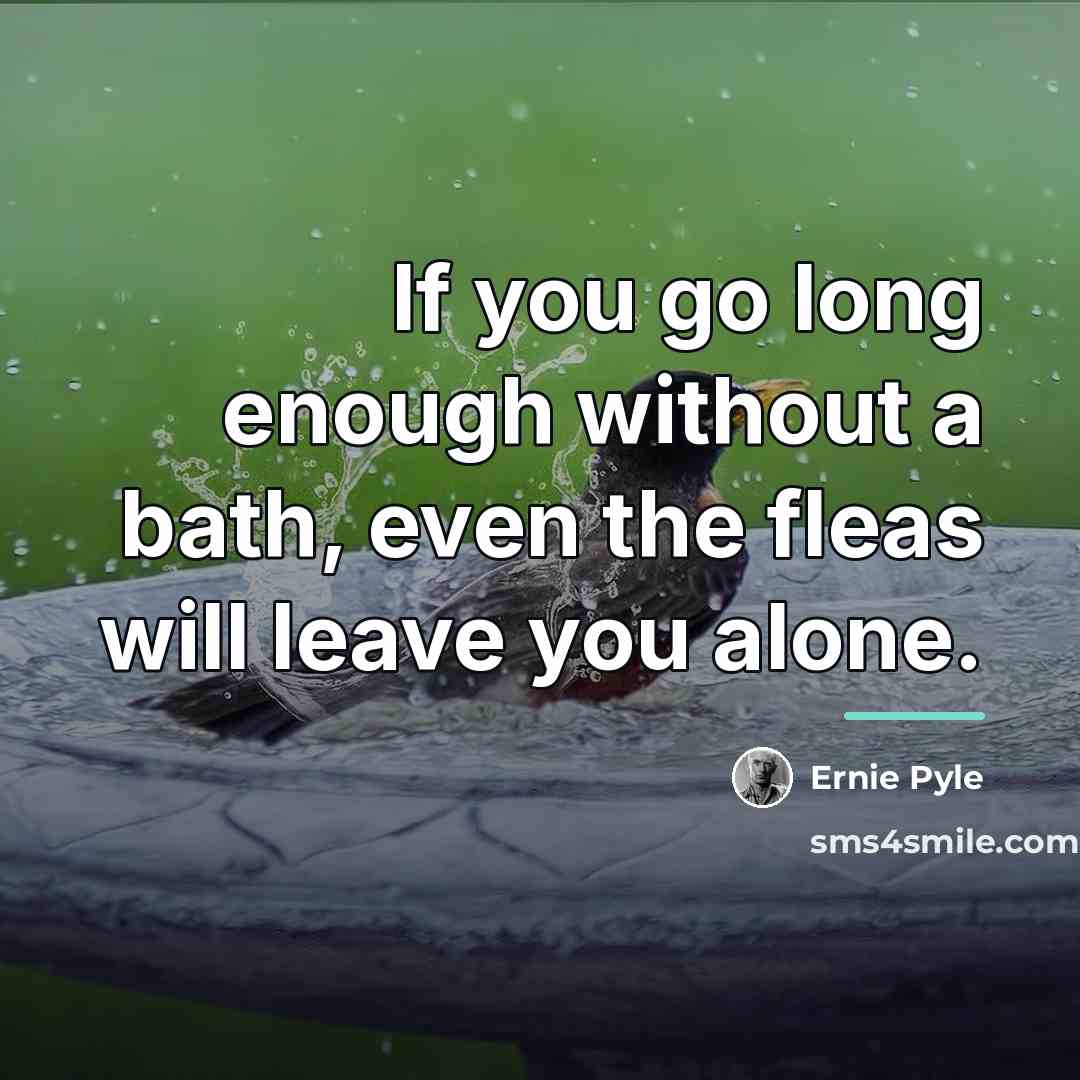 “If you go long enough without a bath, even the…” quote by Ernie Pyle