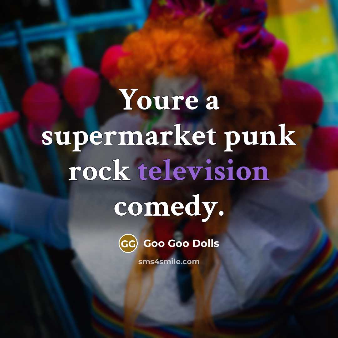 “Youre a supermarket punk rock television comedy.…” quote by Goo Goo Dolls