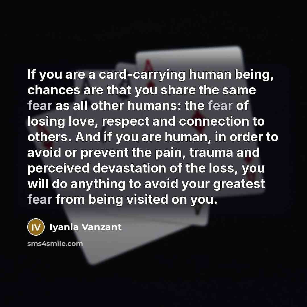“If you are a card-carrying human being, chances are that…” quote by Iyanla Vanzant
