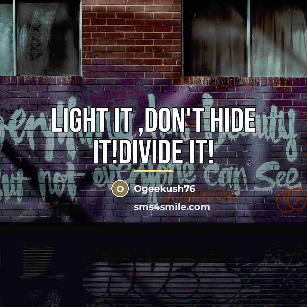 “Light it ,don't hide it!divide it!…” quote by Ogeekush76