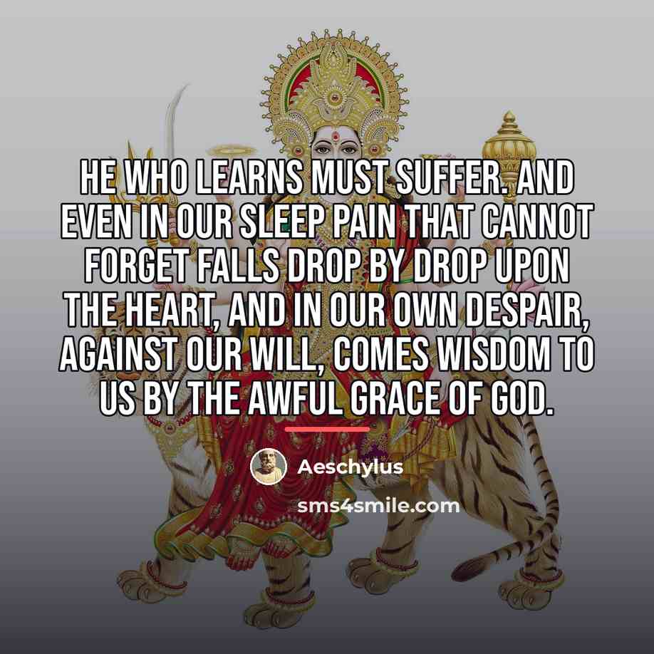 “He who learns must suffer. And even in our sleep…” quote by Aeschylus