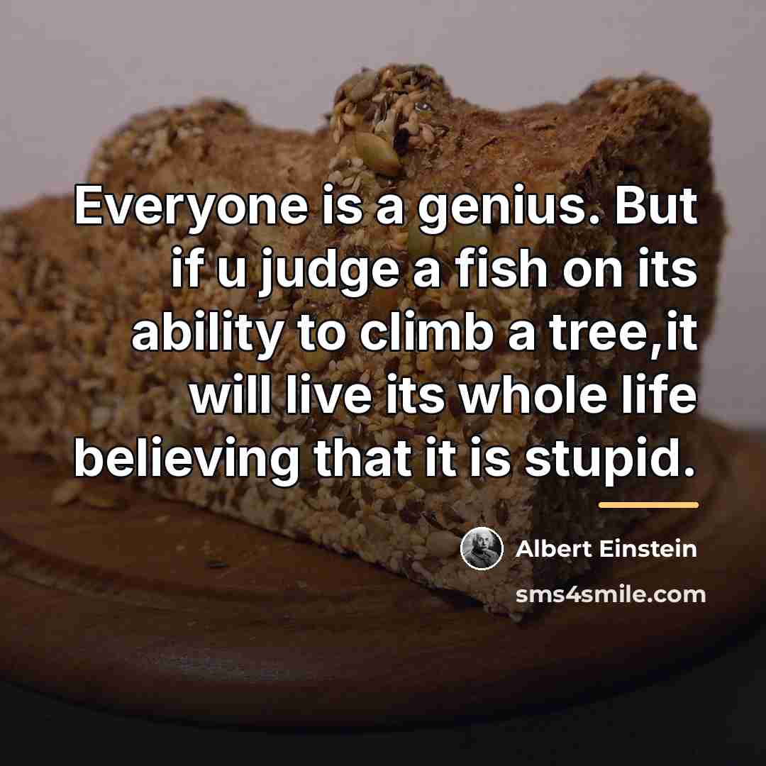 “Everyone is a genius. But if u judge a fish…” quote by Albert Einstein