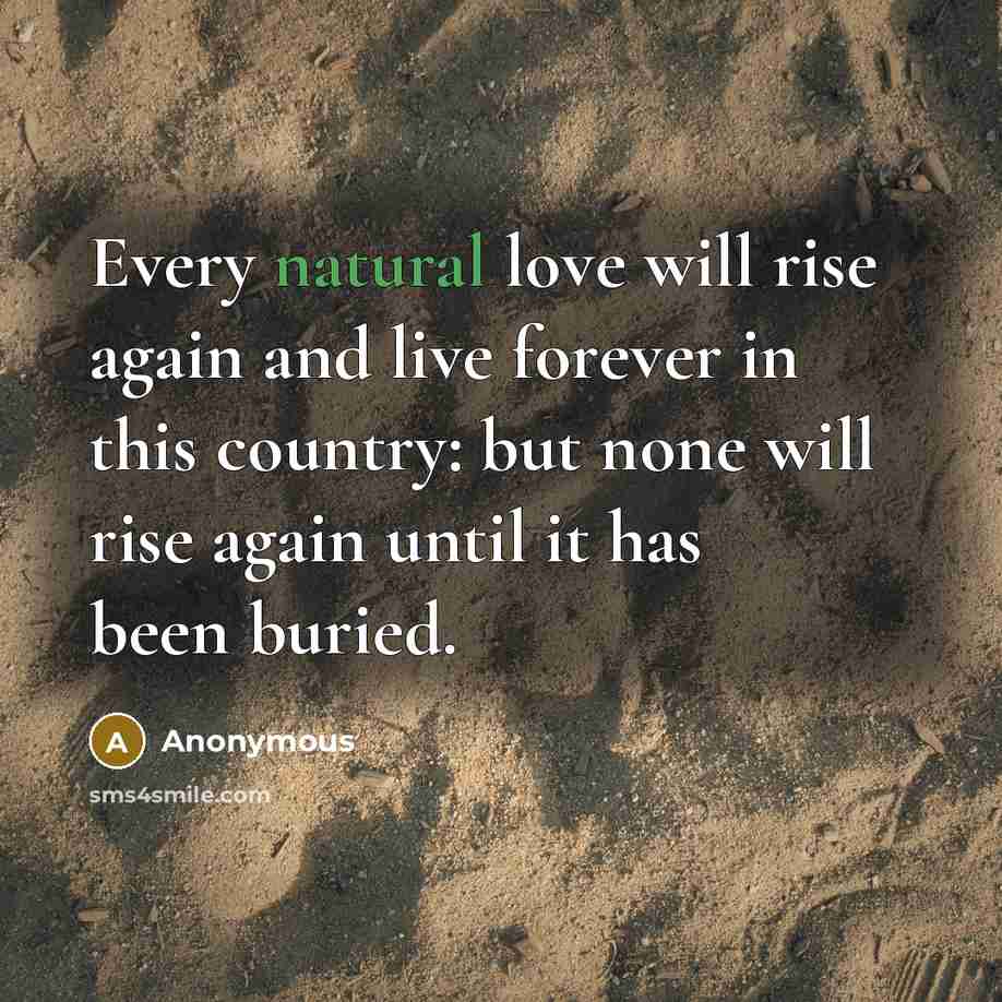 “Every natural love will rise again and live forever in…” quote by Anonymous