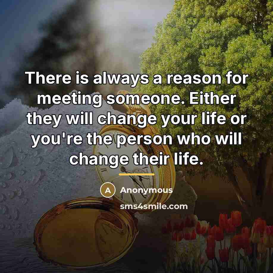 “There is always a reason for meeting someone. Either they…” quote by Anonymous