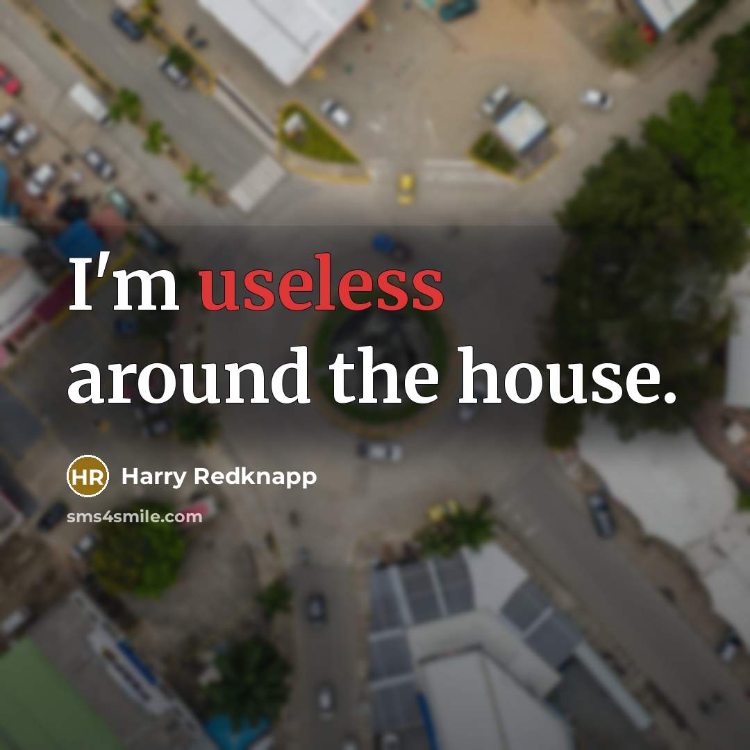 “I'm useless around the house.…” quote by Harry Redknapp