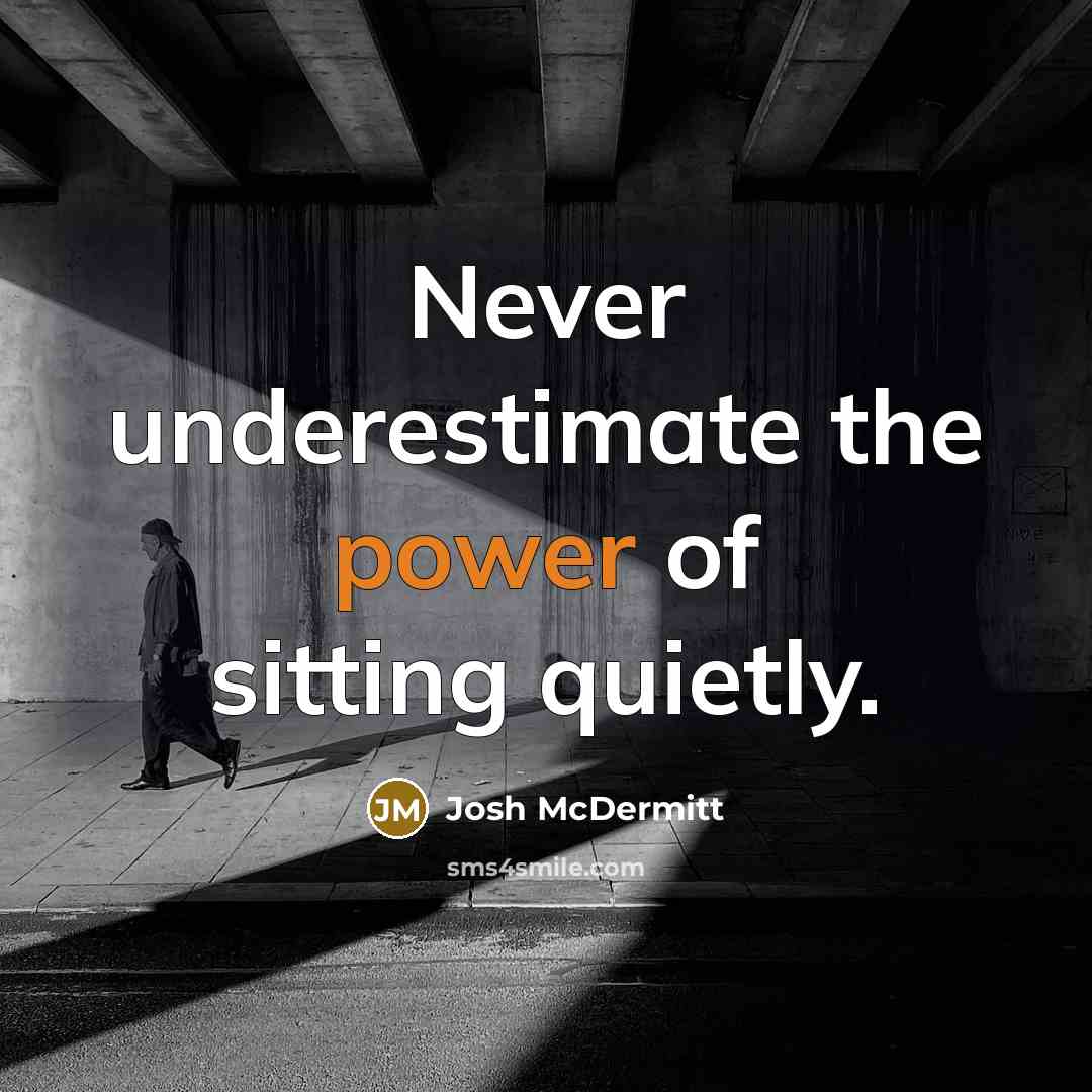 “Never underestimate the power of sitting quietly.…” quote by Josh McDermitt