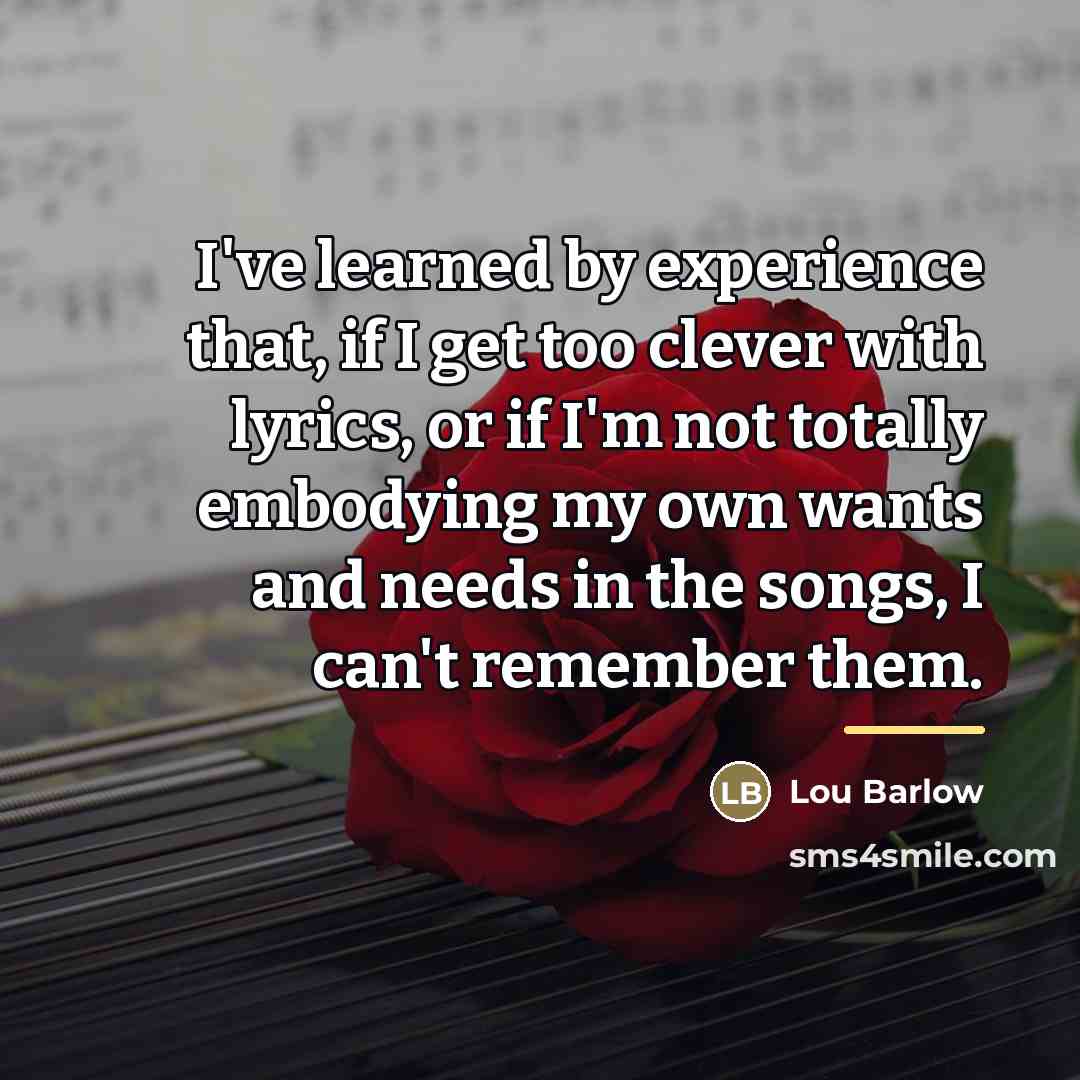 “I've learned by experience that, if I get too clever…” quote by Lou Barlow