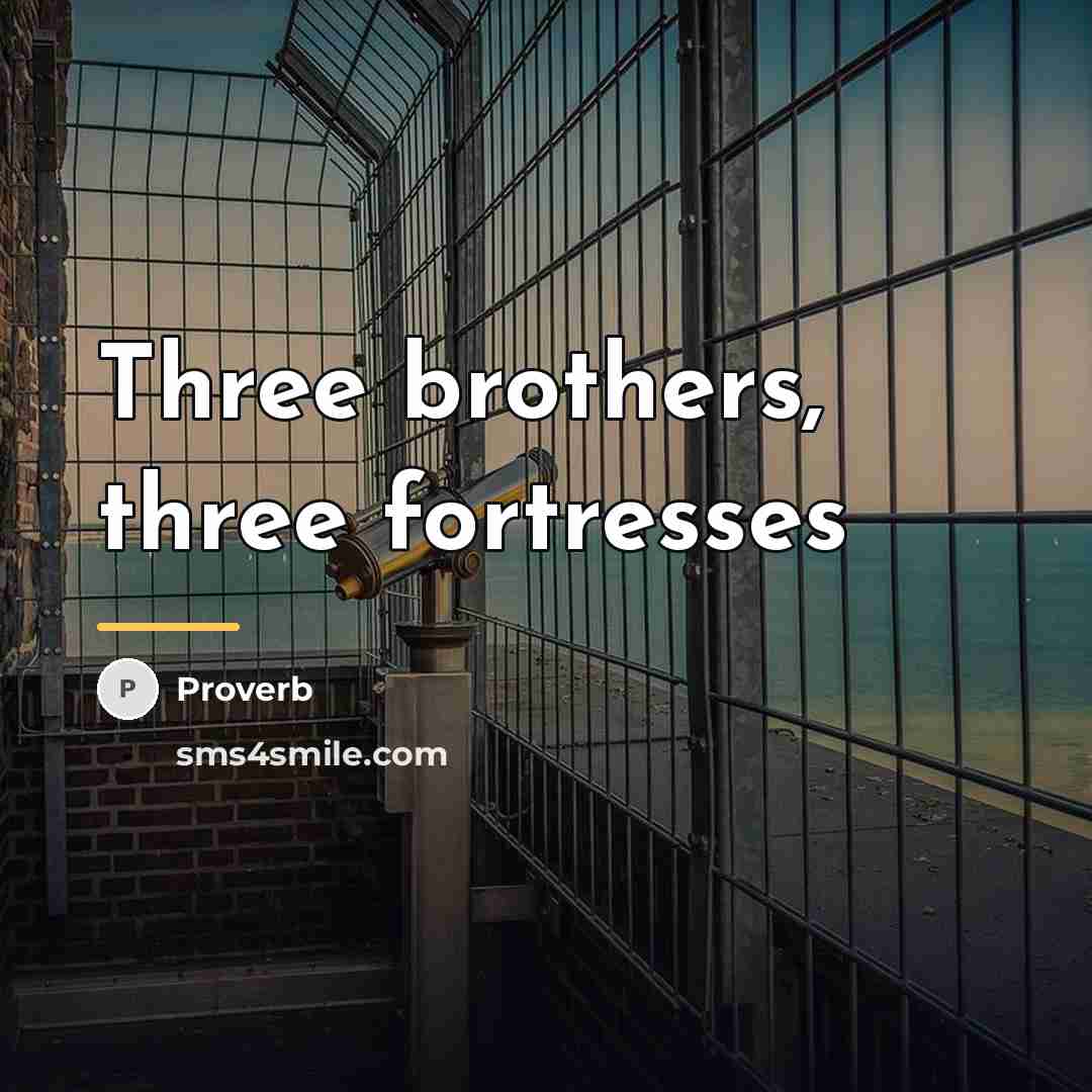 “Three brothers, three fortresses…” quote by Proverb
