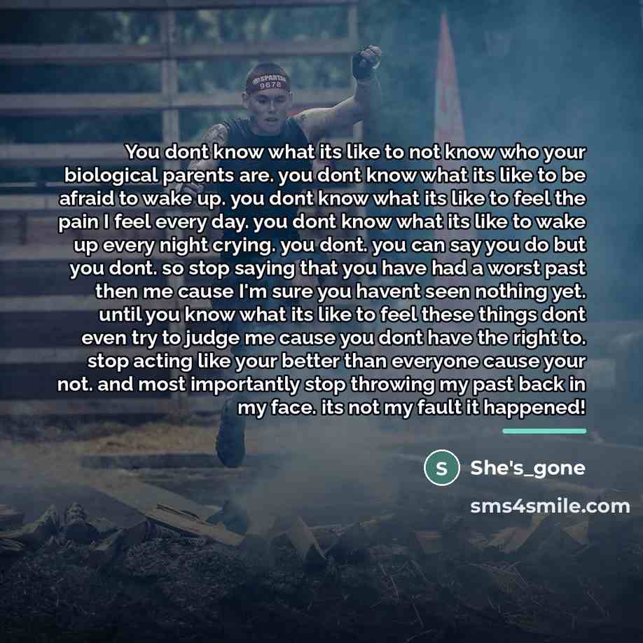 “You dont know what its like to not know who…” quote by She's_gone