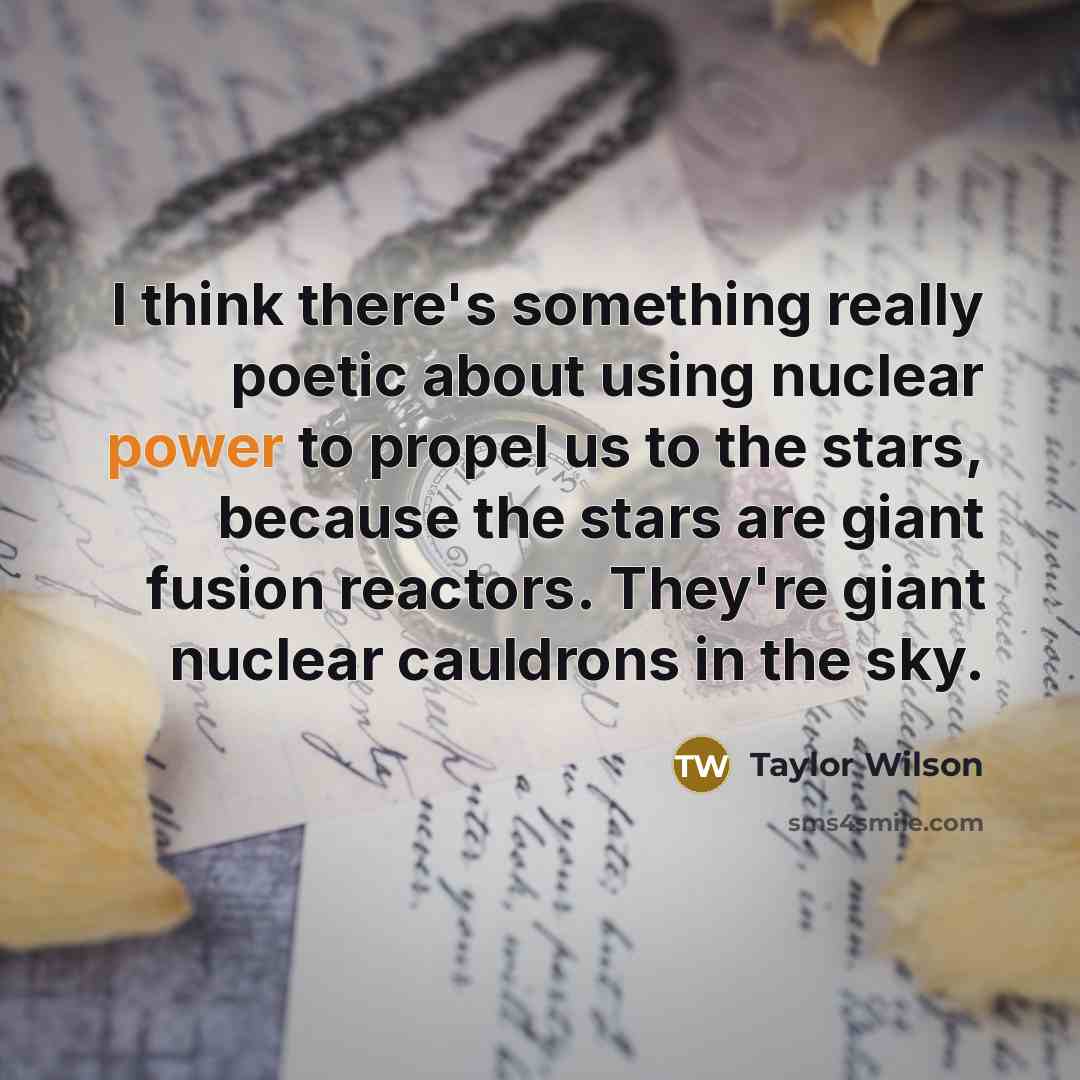 “I think there's something really poetic about using nuclear power…” quote by Taylor Wilson