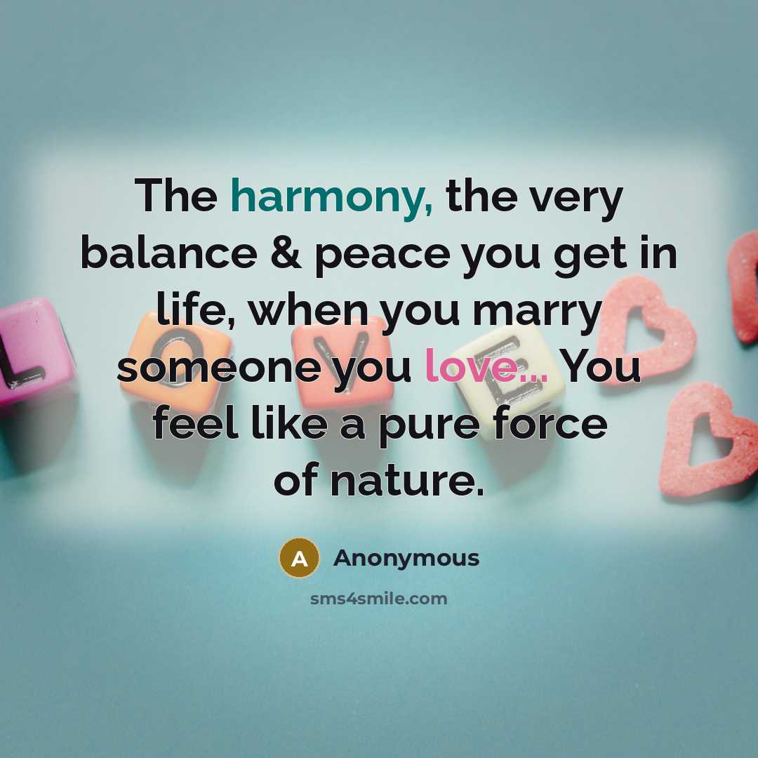 “The harmony, the very balance & peace you get in…” quote by Anonymous