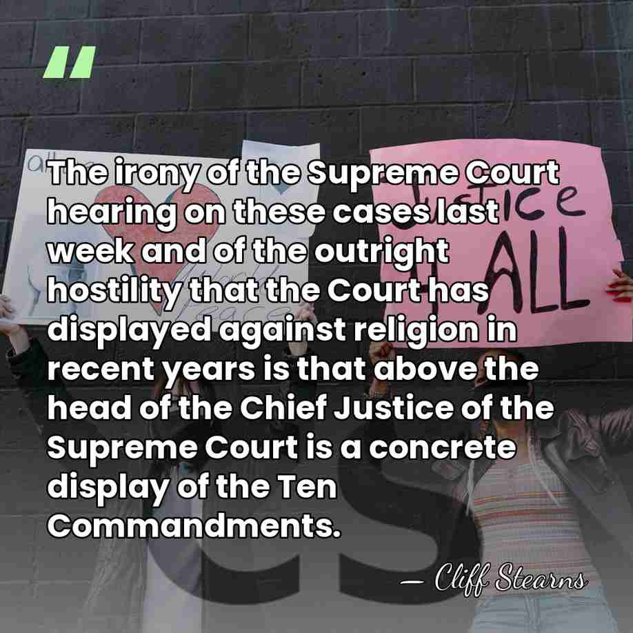 The irony of the Supreme Court hearing on these cases last week&hellip; - Cliff Stearns