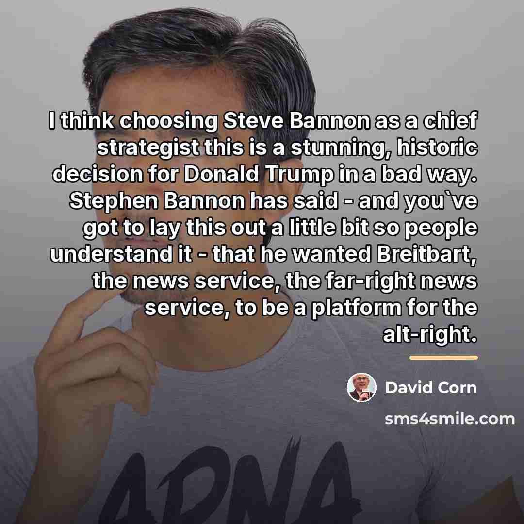 “I think choosing Steve Bannon as a chief strategist this…” quote by David Corn