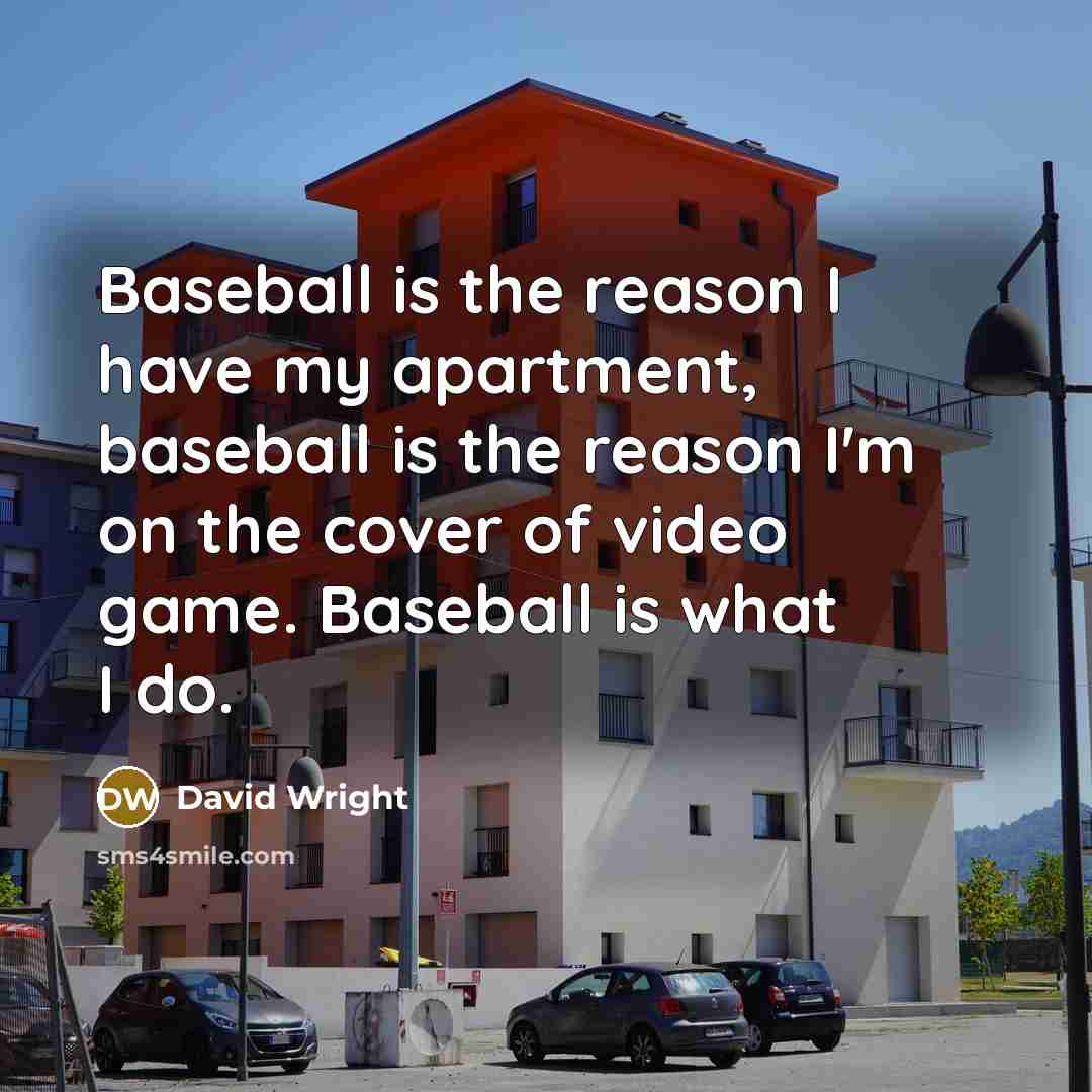 “Baseball is the reason I have my apartment, baseball is…” quote by David Wright