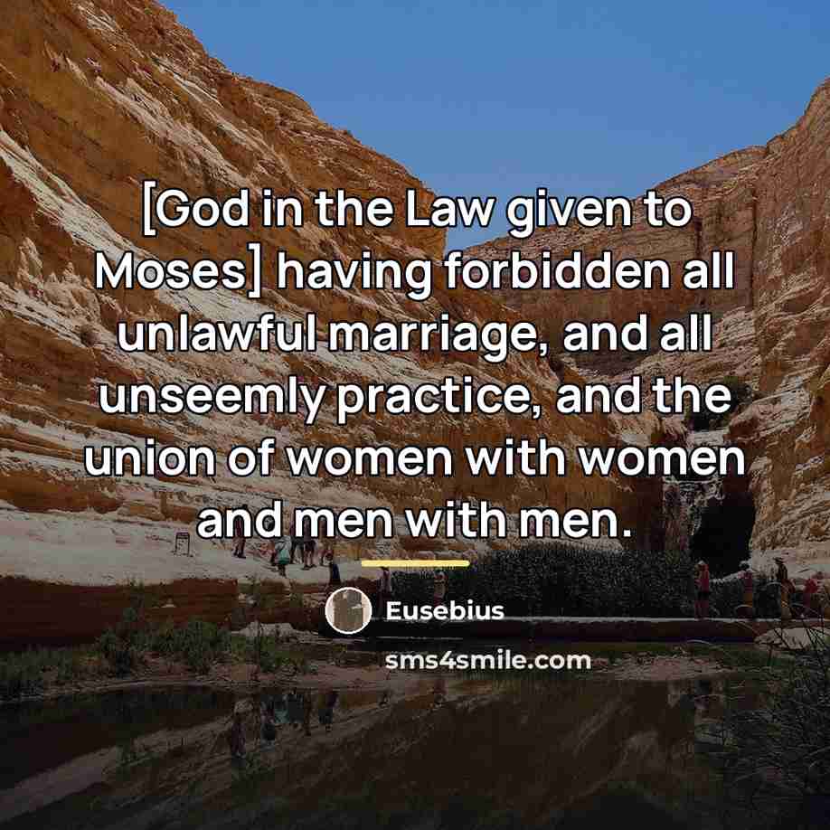 “[God in the Law given to Moses] having forbidden all…” quote by Eusebius