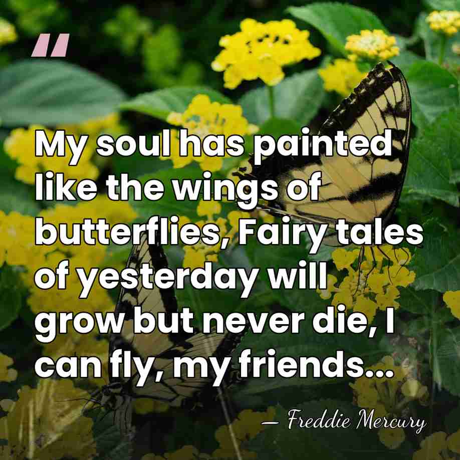 My soul has painted like the wings of butterflies, Fairy tales of&hellip; - Freddie Mercury