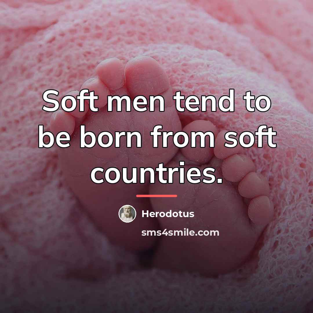 “Soft men tend to be born from soft countries.…” quote by Herodotus