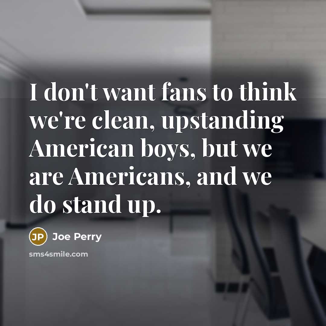 “I don't want fans to think we're clean, upstanding American…” quote by Joe Perry