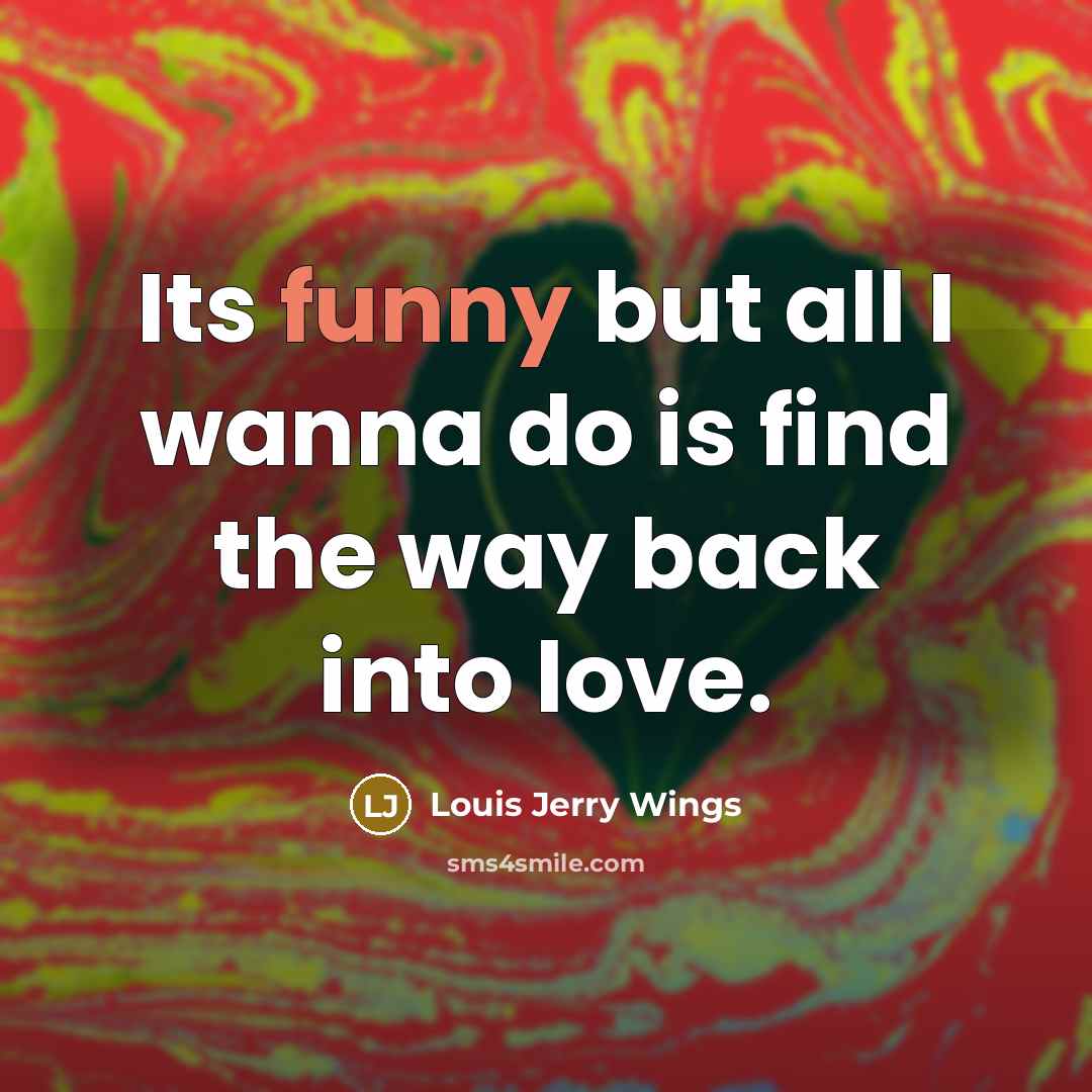 “Its funny but all I wanna do is find the…” quote by Louis Jerry Wings