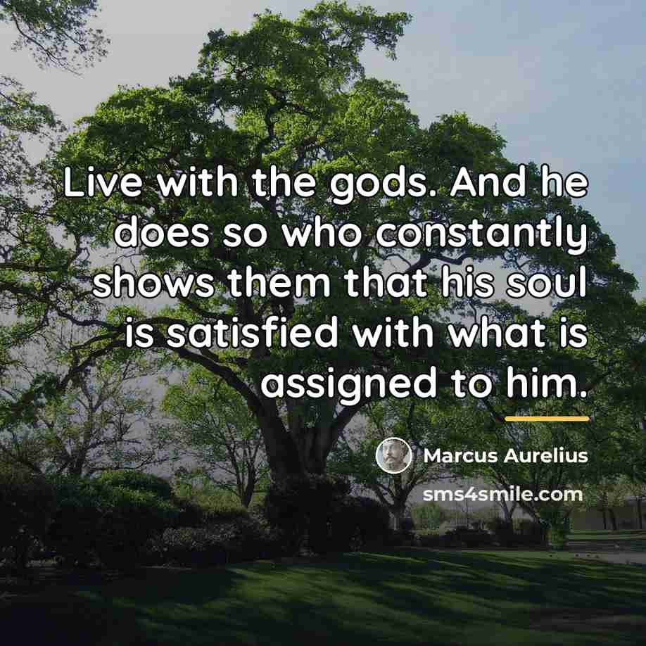“Live with the gods. And he does so who constantly…” quote by Marcus Aurelius