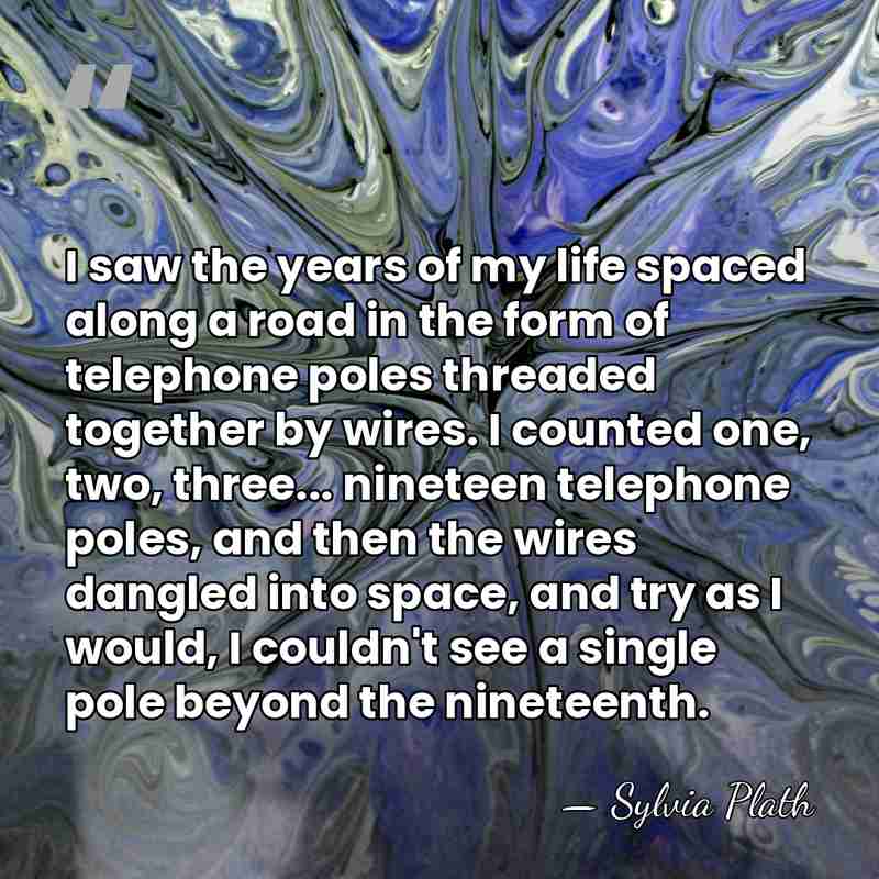 I saw the years of my life spaced along a road in&hellip; - Sylvia Plath
