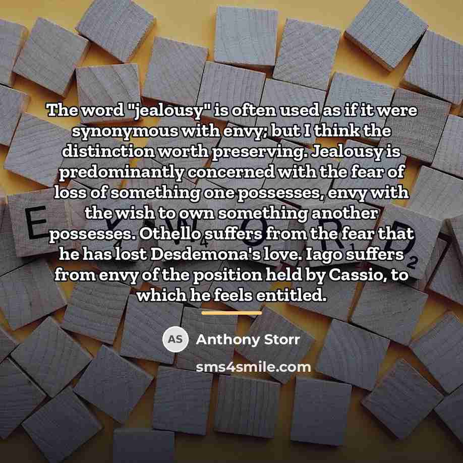 “The word "jealousy" is often used as if it were…” quote by Anthony Storr