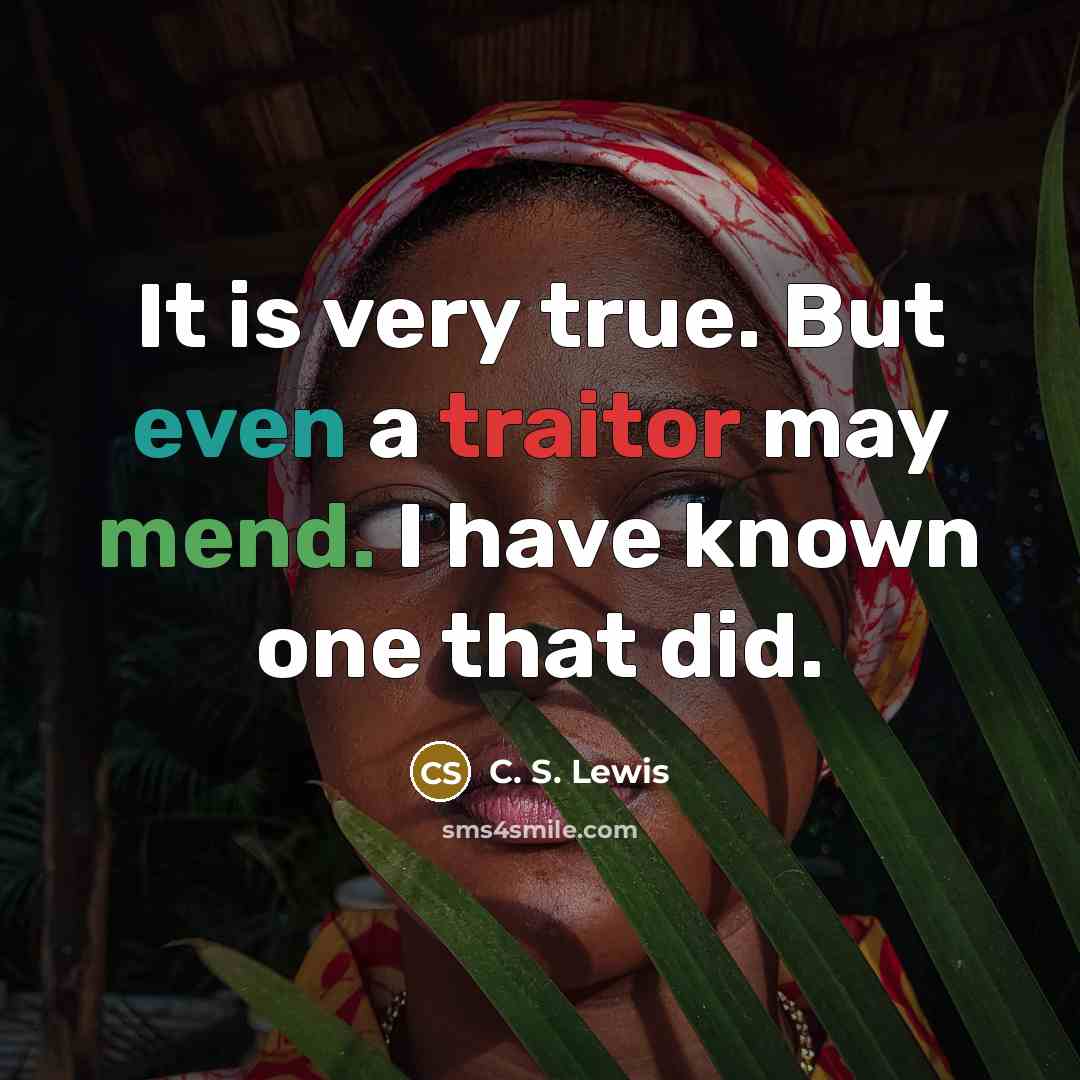 “It is very true. But even a traitor may mend.…” quote by C. S. Lewis