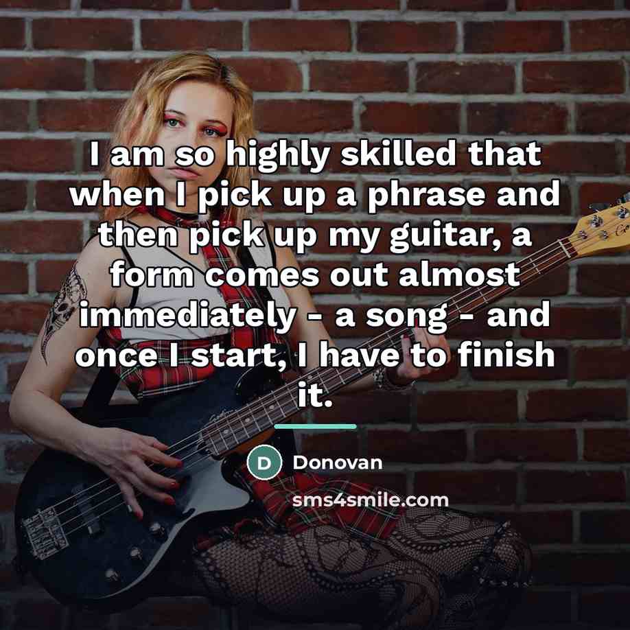 “I am so highly skilled that when I pick up…” quote by Donovan