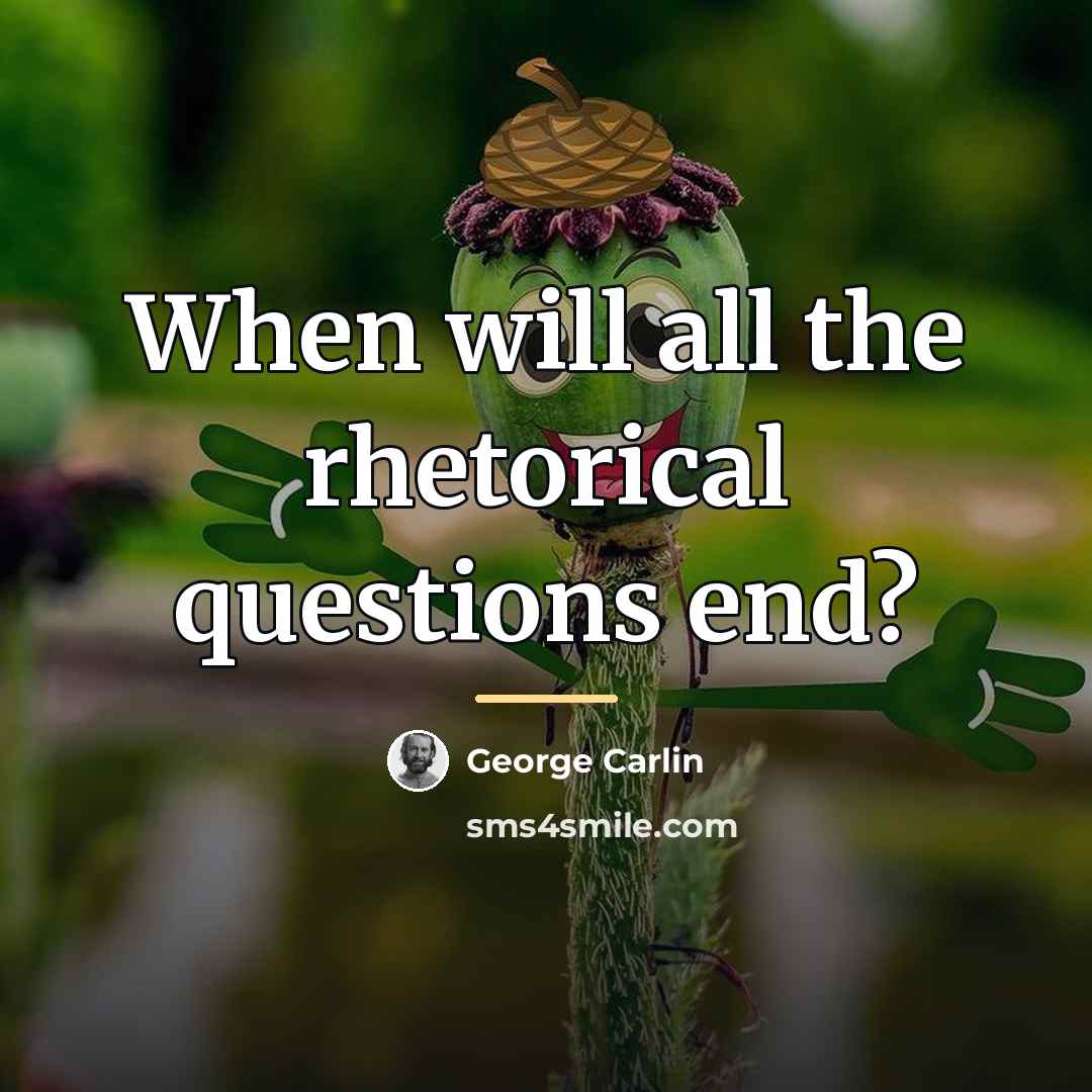 “When will all the rhetorical questions end?…” quote by George Carlin