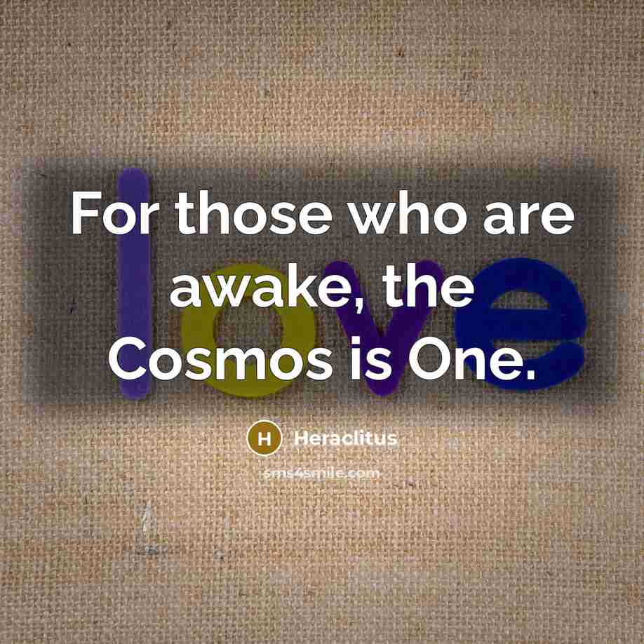 “For those who are awake, the Cosmos is One.…” quote by Heraclitus