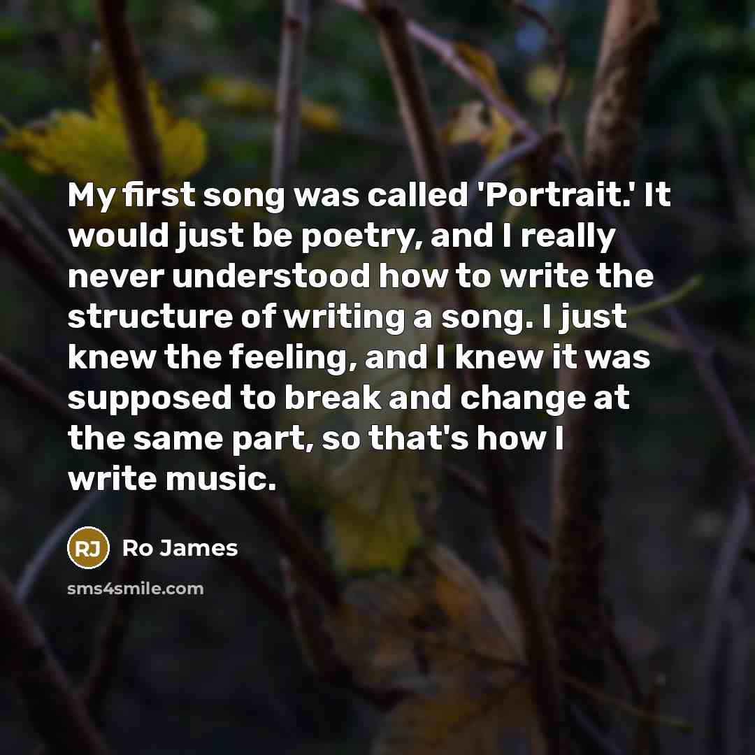 “My first song was called 'Portrait.' It would just be…” quote by Ro James