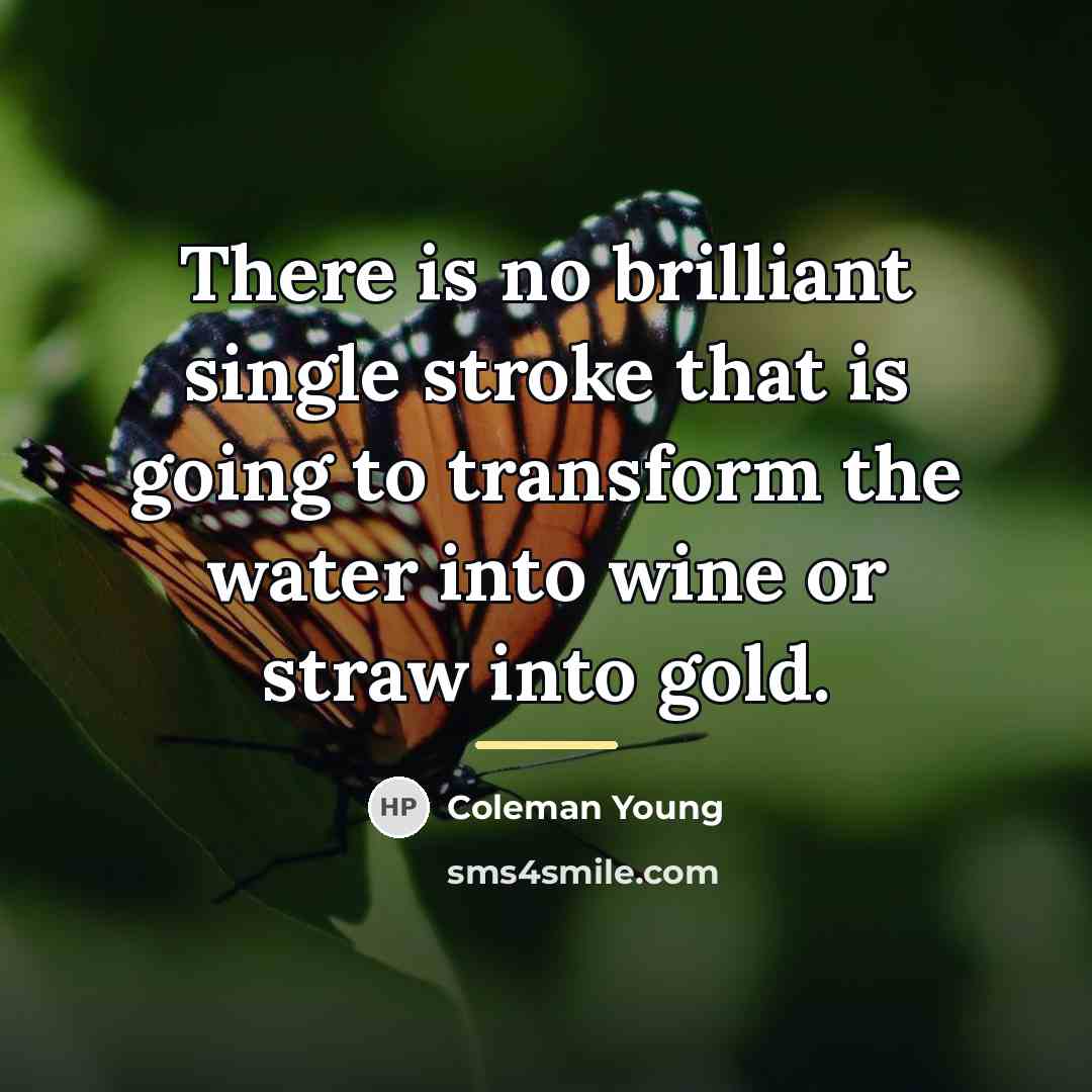 “There is no brilliant single stroke that is going to…” quote by Coleman Young