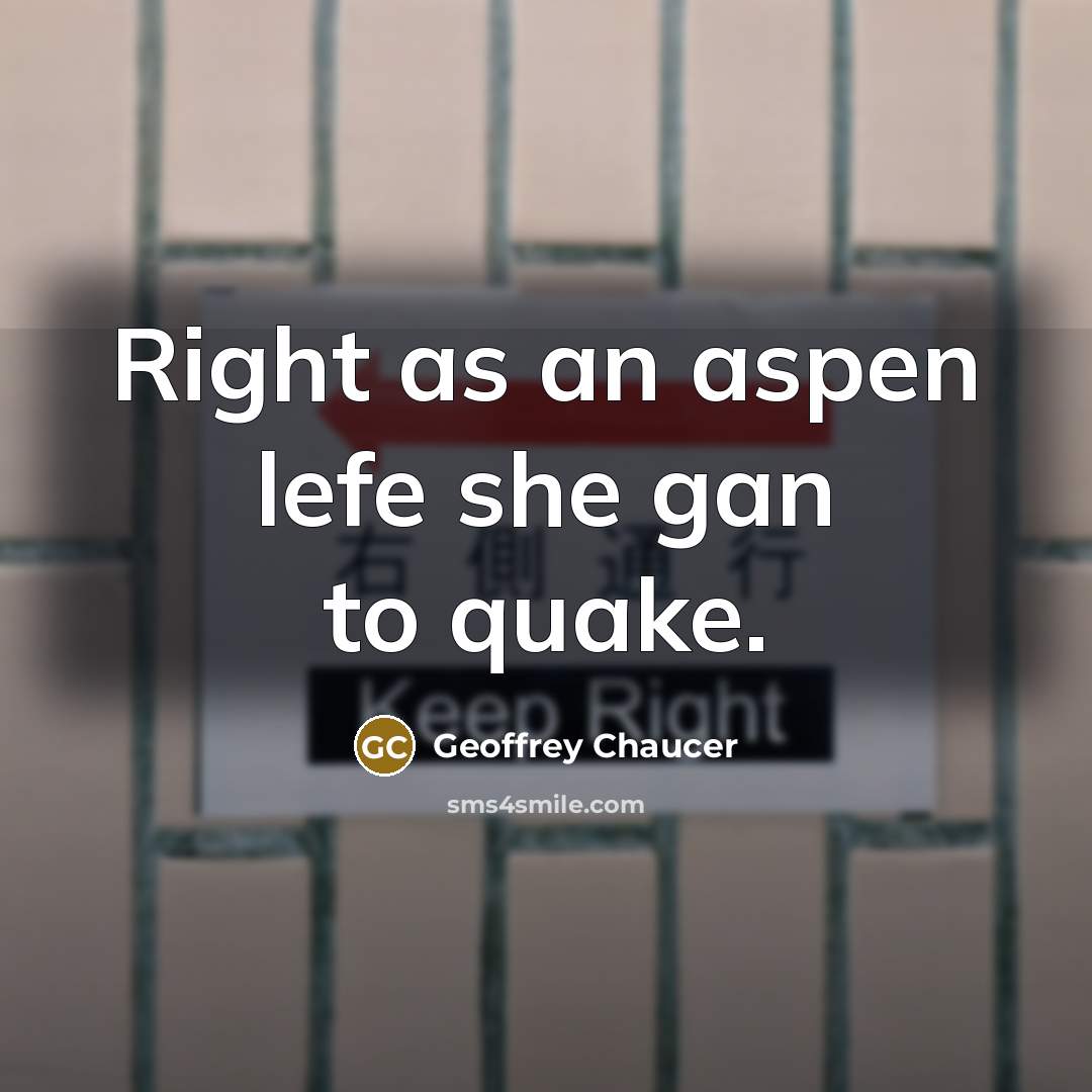 “Right as an aspen lefe she gan to quake.…” quote by Geoffrey Chaucer