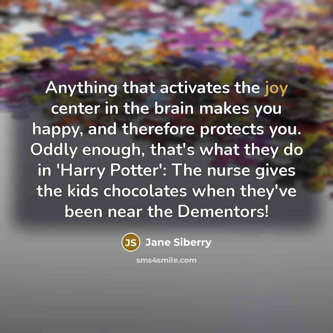 “Anything that activates the joy center in the brain makes…” quote by Jane Siberry