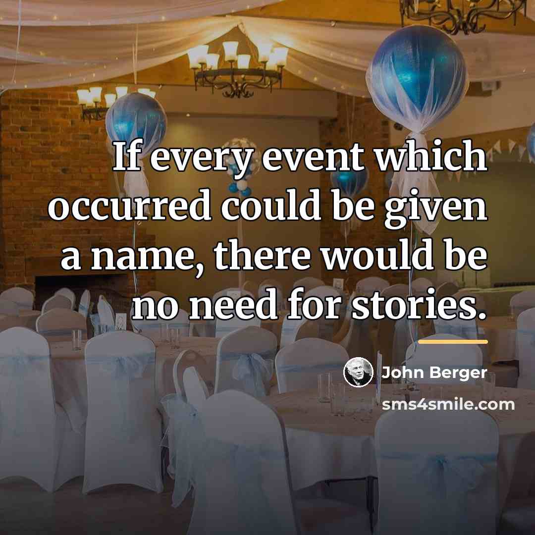 “If every event which occurred could be given a name,…” quote by John Berger