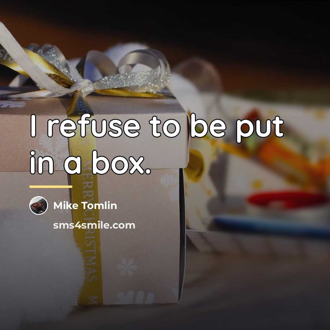 “I refuse to be put in a box.…” quote by Mike Tomlin