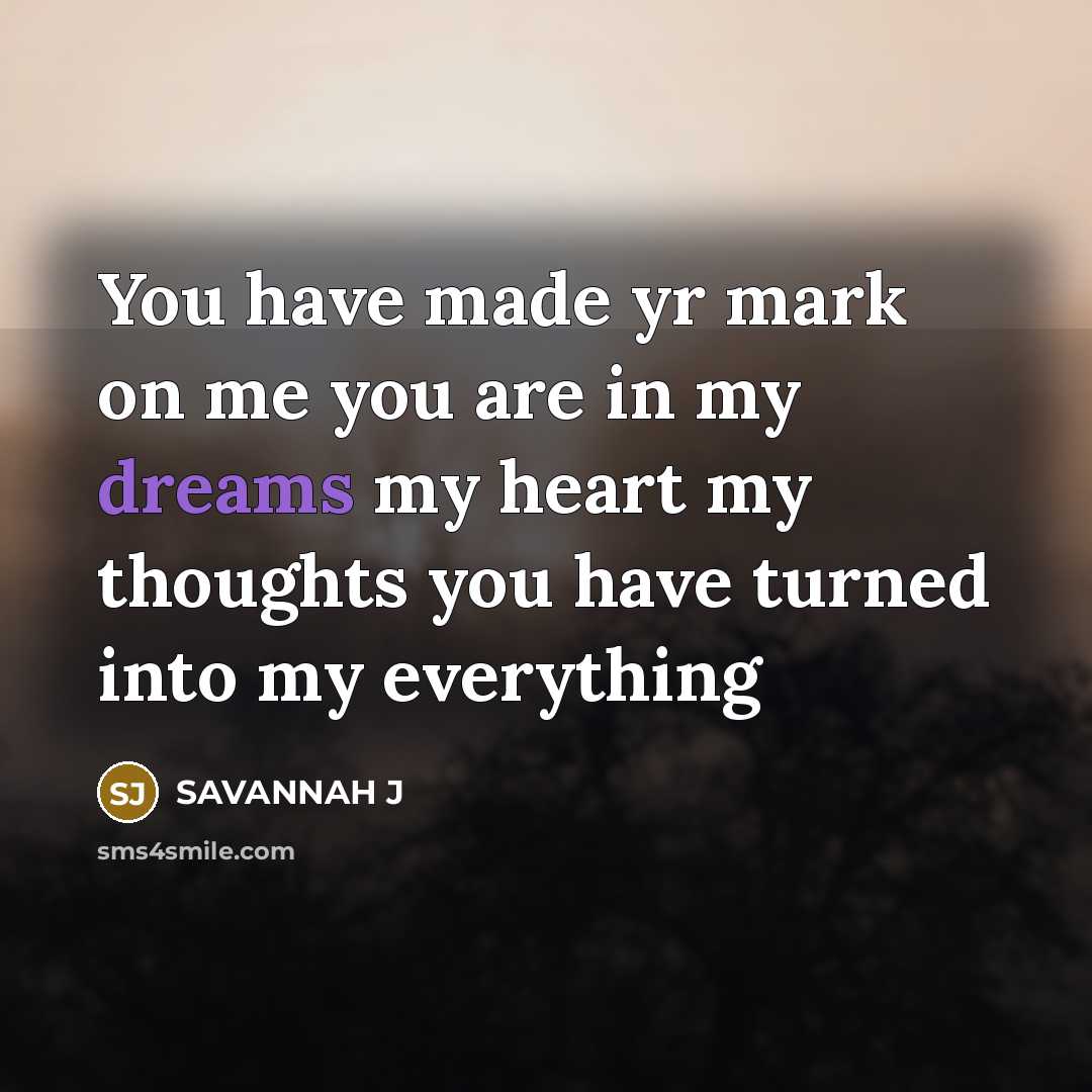 “You have made yr mark on me you are in…” quote by Savannah J