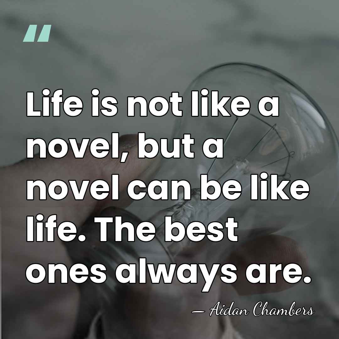 Life is not like a novel, but a novel can be like&hellip; - Aidan Chambers