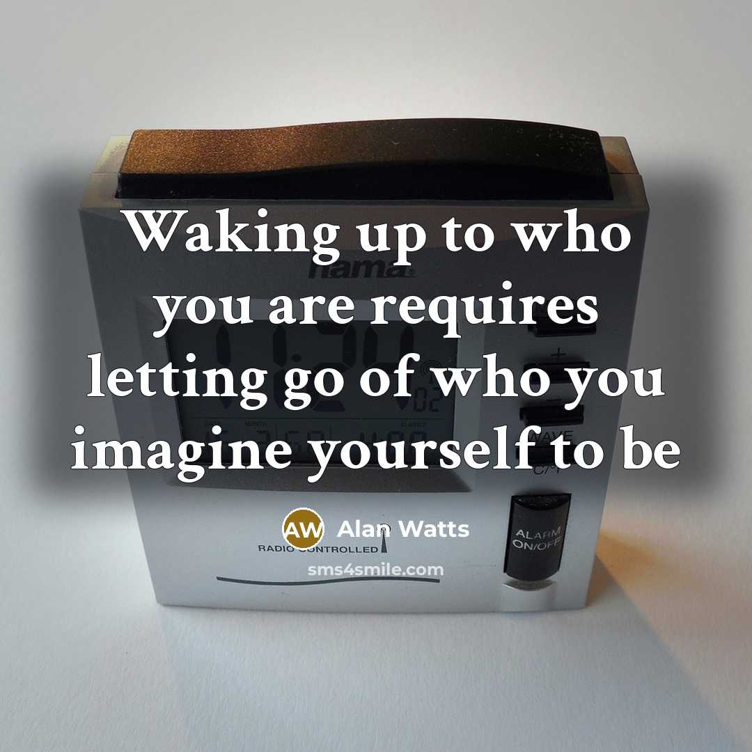 “Waking up to who you are requires letting go of…” quote by Alan Watts
