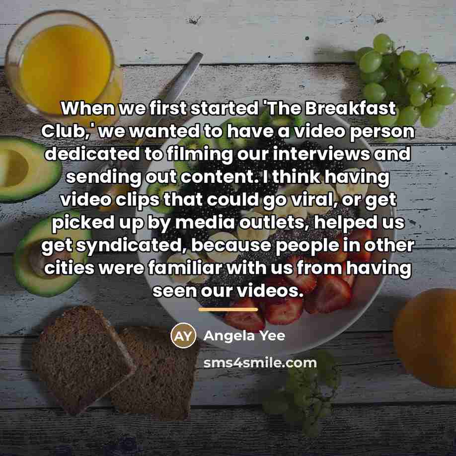 “When we first started 'The Breakfast Club,' we wanted to…” quote by Angela Yee