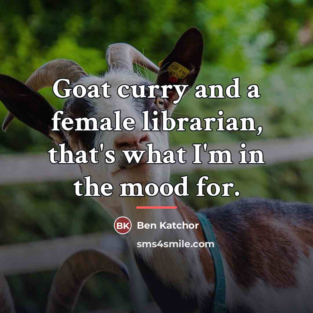 “Goat curry and a female librarian, that's what I'm in…” quote by Ben Katchor