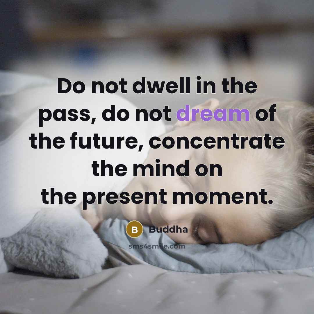 “Do not dwell in the pass, do not dream of…” quote by Buddha