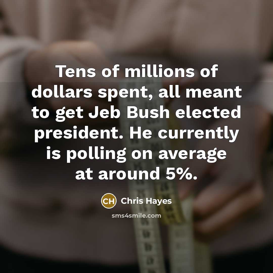 “Tens of millions of dollars spent, all meant to get…” quote by Chris Hayes