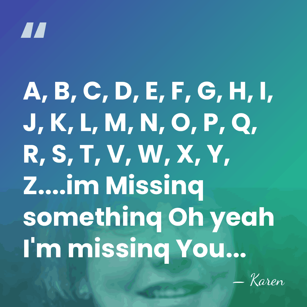 A, B, C, D, E, F, G, H, I, J, K, L,&hellip; - Karen