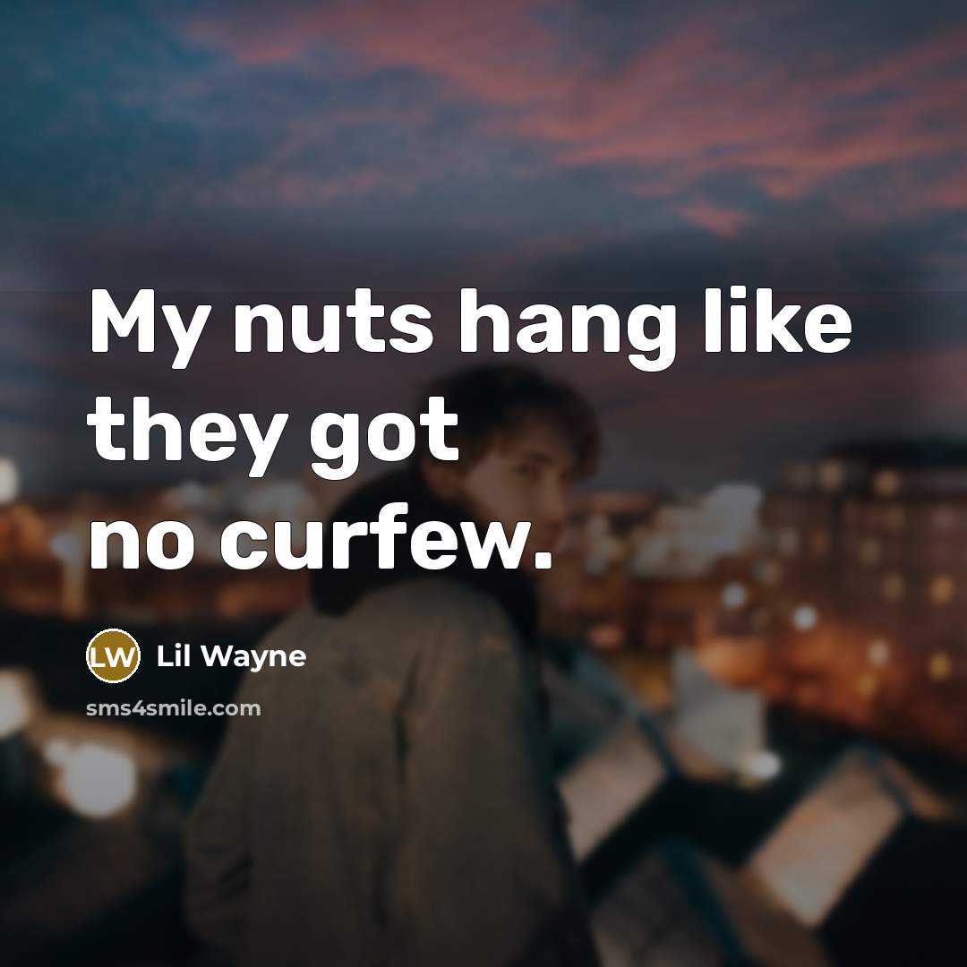 “My nuts hang like they got no curfew.…” quote by Lil Wayne