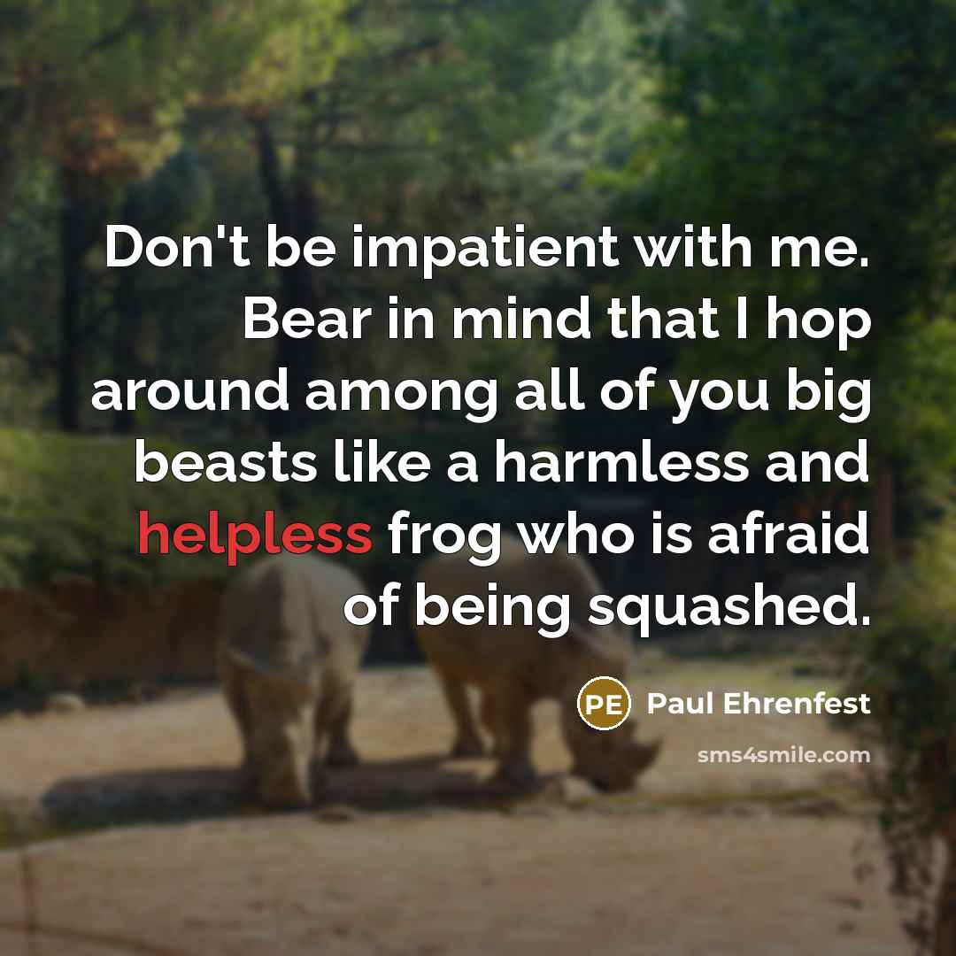 “Don't be impatient with me. Bear in mind that I…” quote by Paul Ehrenfest